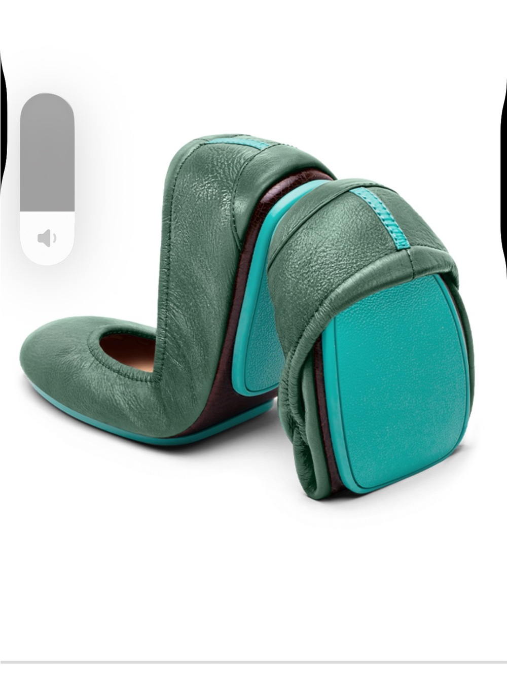Tieks Pacific Green Leather Ballet Flats